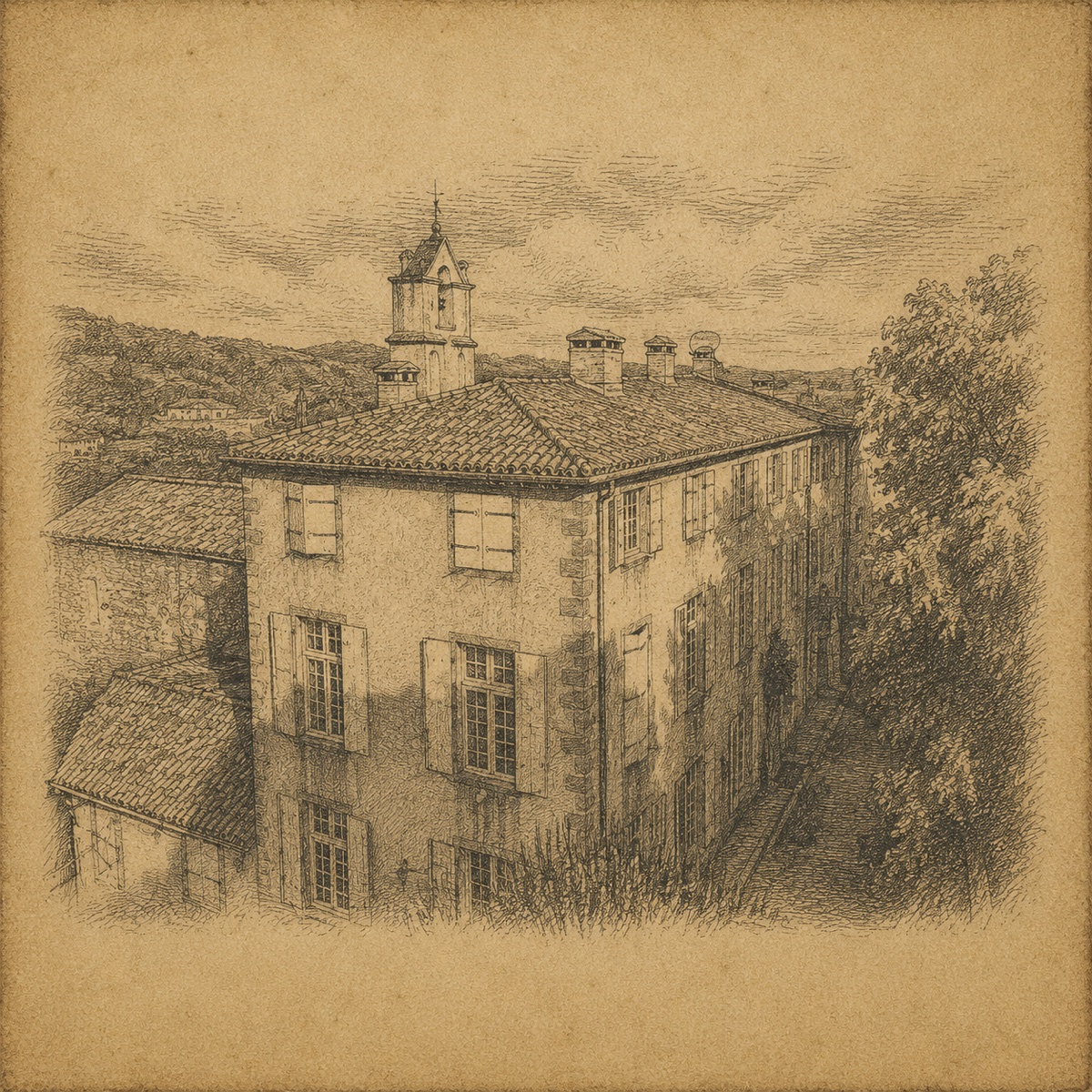 Le domaine, sur une gravure ancienne.
